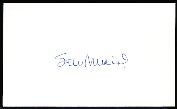 Autographed Stan Musial 3 x 5” Card