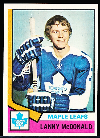 1974-75 Topps Hockey- #168 Lanny McDonald RC, Leafs