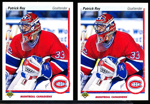 1990-91 Upper Deck Hockey- Promos- #241 Patrick Roy, Canadiens- 2 Cards