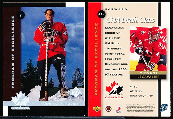 1997-98 Upper Deck Hockey- #412 Vincent Lecavalier RC, Team Canada- 11 Cards