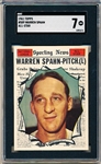 1961 Topps Baseball- #589 Warren Spahn AS- Hi#- SGC 7 (NM)