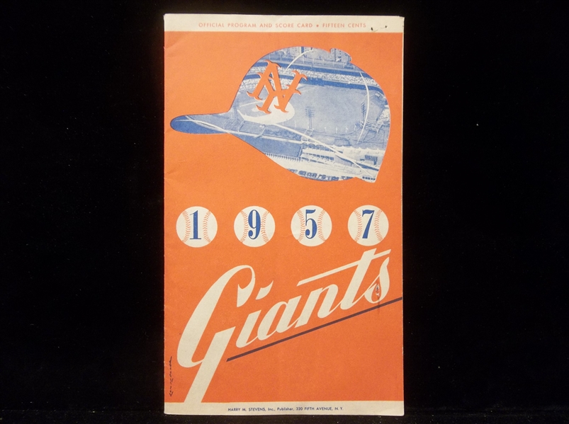1957 NY Giants Baseball Program vs. Pitt Pirates