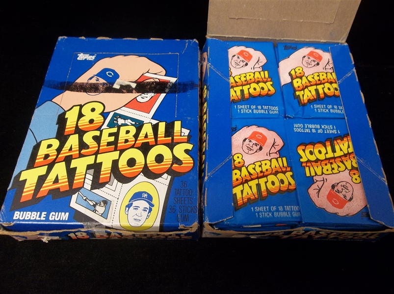 1986 Topps “Baseball Tattoos”- 2 Unopened 36 pack boxes