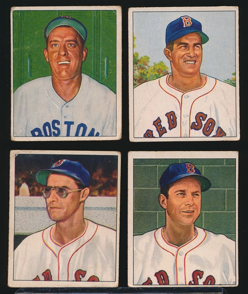 1950 Bow. Bb- 4 Diff Boston Red Sox