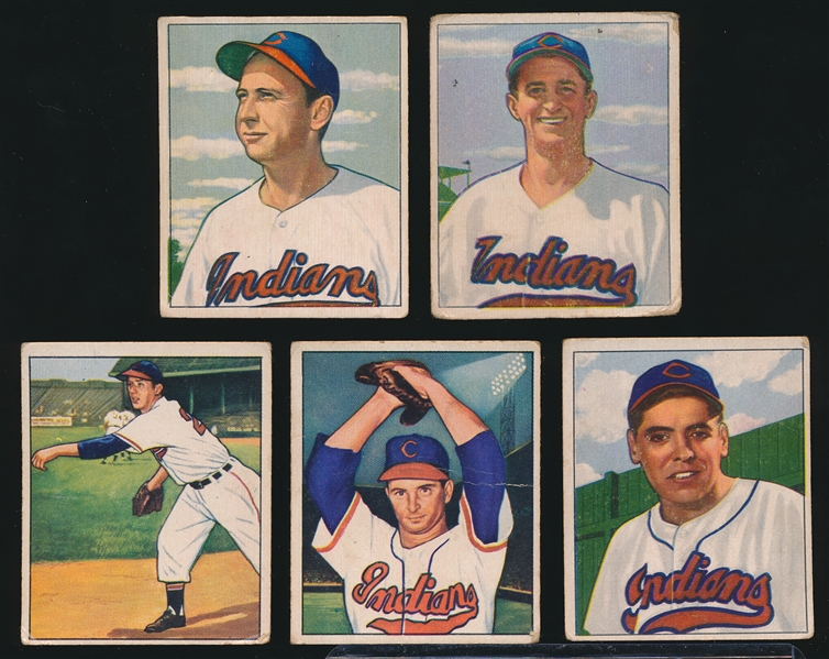 1950 Bow. Bb- 5 Diff Cleveland Indians