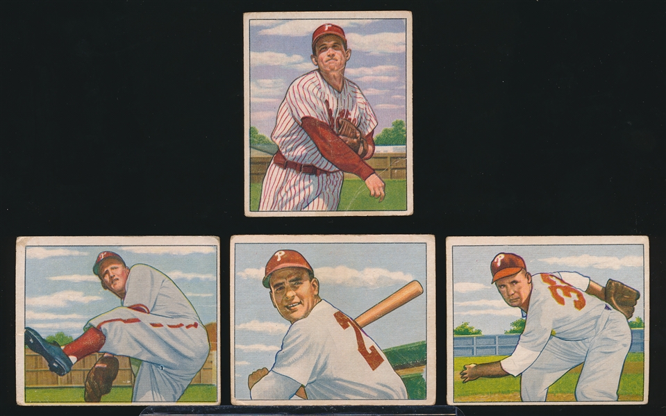 1950 Bow. Bb- 4 Diff Phillies