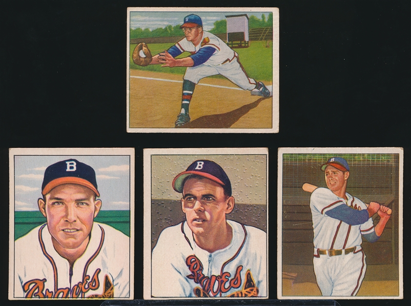 1950 Bow. Bb- 4 Diff Boston Braves