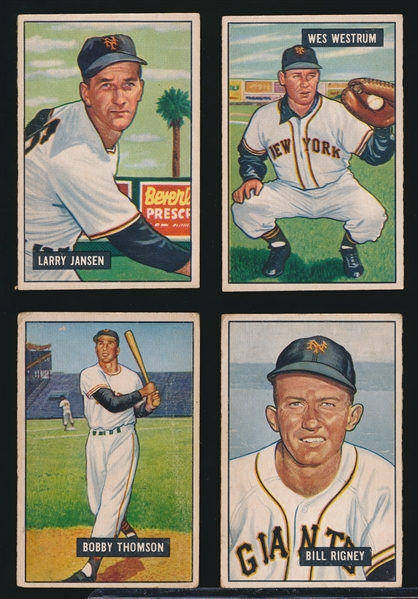 1951 Bowman Baseball- 4 Diff SF Giants