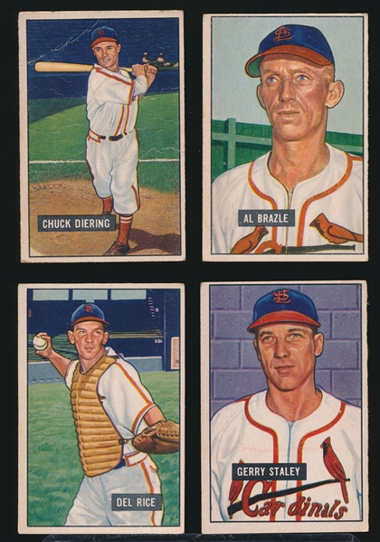 1951 Bowman Baseball- 4 Diff St. Louis Cardinals