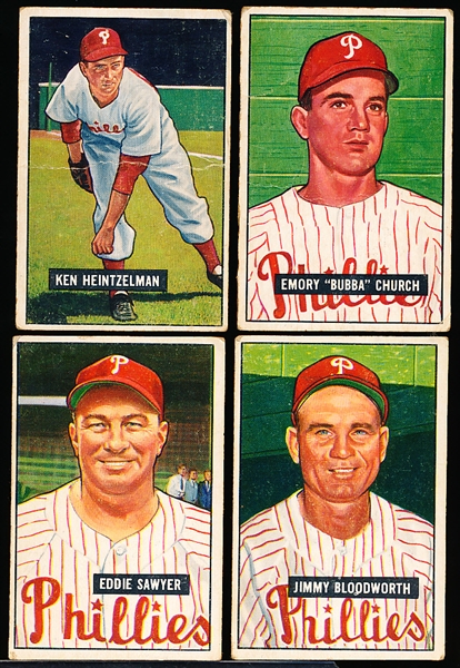 1951 Bowman Baseball- 4 Diff Phillies