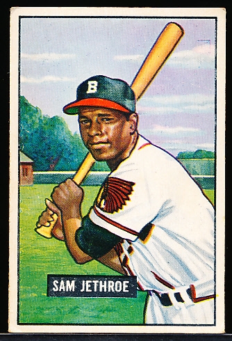 1951 Bowman Baseball- #242 Sam Jethroe, Braves