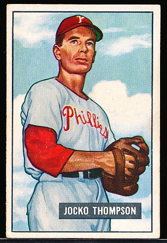 1951 Bowman Baseball- #294 Jocko Thompson, Phillies- Hi#