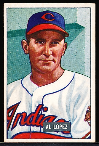 1951 Bowman Baseball- #295 Al Lopez, Cleveland- Hi#