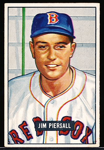 1951 Bowman Baseball- #306 Jim Piersall, Red Sox- Hi# 