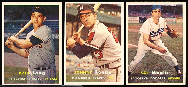 1957 Topps Baseball- 6 Diff