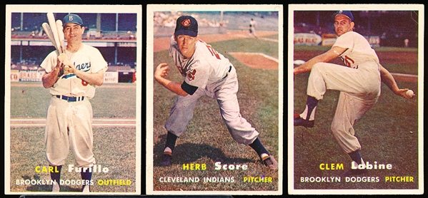 1957 Topps Baseball- 3 Diff