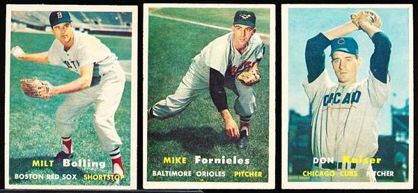 1957 Topps Baseball- 8 Diff