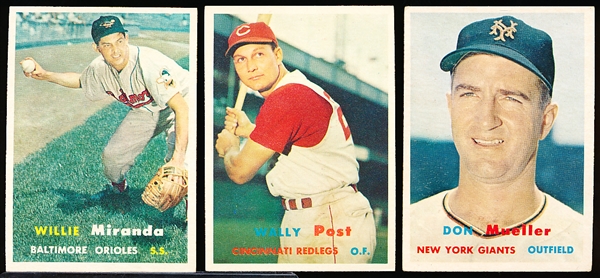 1957 Topps Baseball- 8 Diff