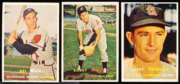 1957 Topps Baseball- 8 Diff