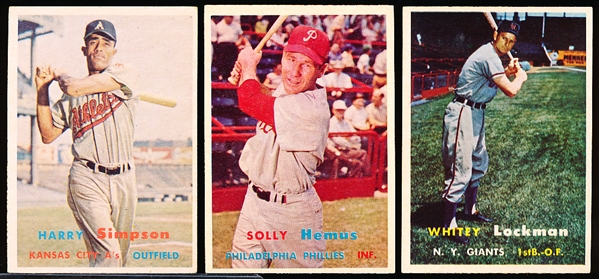 1957 Topps Baseball- 8 Diff