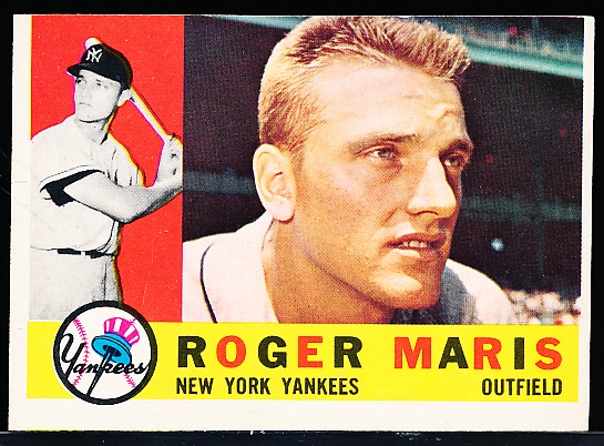 1960 Topps Bb- #377 Roger Maris, Yankees