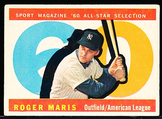 1960 Topps Bb- #565 Roger Maris AS- Hi#