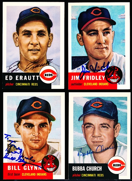 Autographed 1991 Topps 1953 Bsbl. Reprint- 4 Diff.