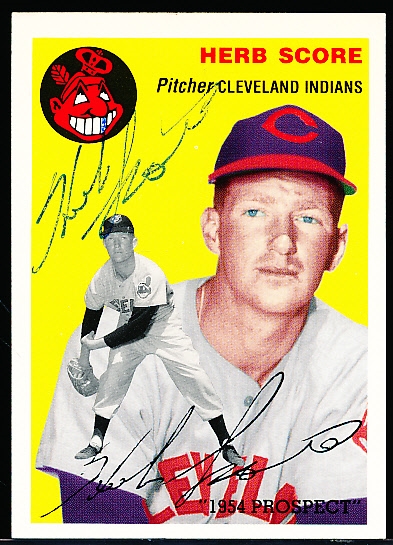 Autographed 1994 Topps 1954 Bsbl. Reprint #256 Herb Score