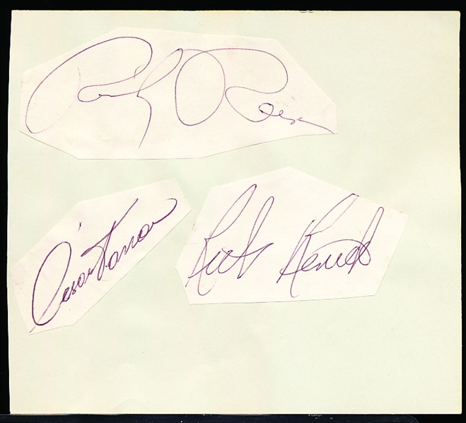 Autographed Cesar Tovar, Rich Reese, & Rick Renick Cut Bsbl. Signatures Glued to an Album Page