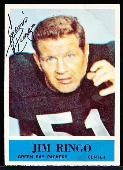 Autographed 1964 Philadelphia Ftbl. #78 Jim Ringo, Packers