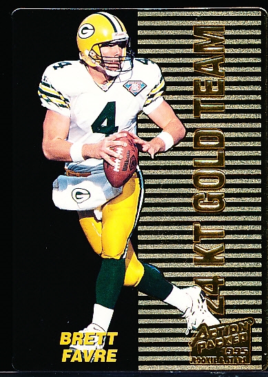 1995 Action Packed Rookies & Stars Ftbl.- “24 KT Gold Team”- #2 Brett Favre, Packers