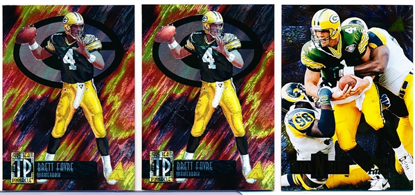 1995 Pinnacle Ftbl.- Brett Favre Inserts- 3 Cards