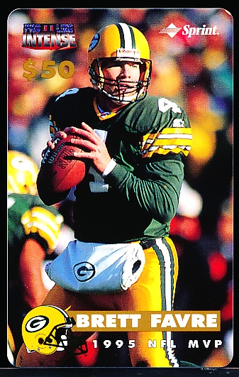 1996 Pro Line II Intense Ftbl.- Brett Favre $50 Phone Card- #413/1000