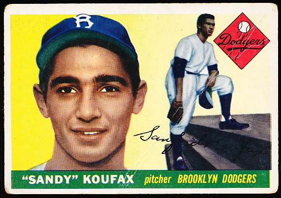1955 Topps Baseball- #123 Sandy Koufax, Dodgers