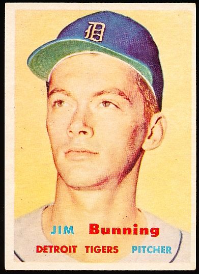 1957 Topps Baseball- #338 Jim Bunning RC- Semi Hi#