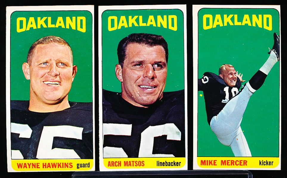 1965 Topps Football- Oakland Raiders- 5 Diff