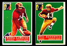 1956 Topps Fb- 2 Diff Redskins SP’s