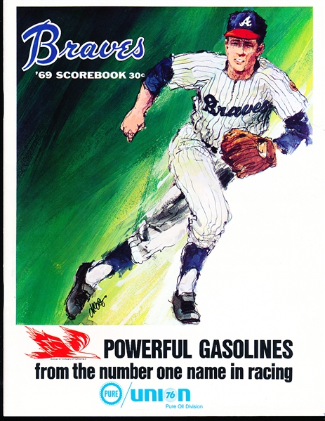 1969 Los Angeles Dodgers @ Atlanta Braves MLB Scorebook