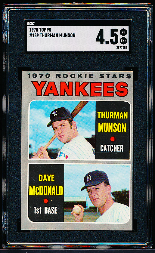 Lot Detail Topps Baseball Thurman Munson Rc Sgc Vg Ex