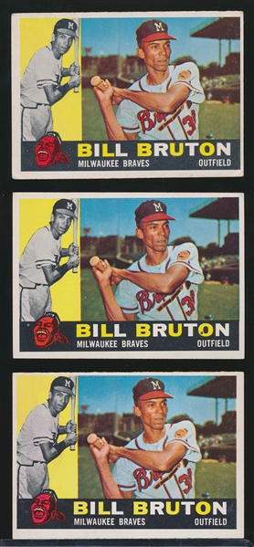 1960 Topps Bb- #37 Bill Bruton, Braves- 14 cards