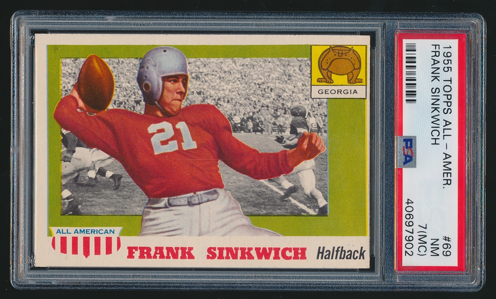 1955 Topps Fb All American- #69 Frank Sinkwich, Georgia- PSA Nm 7 (MC)