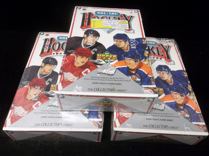 1991-92 Upper Deck Hockey- Low Series (Find the Hull)- 3 Unopened Wax Boxes