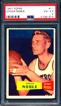 1957-58 Topps Basketball- #11 Chuck Noble, Detroit Pistons- PSA Vg-Ex 4