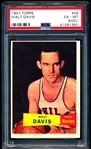 1957-58 Topps Basketball- #49 Walt Davis, Phila Warriors- PSA Ex-Mt 6(OC)