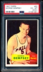 1957-58 Topps Basketball- #60 George Dempsey, Phila. Warriors- PSA EX-Mt 6 (OC)