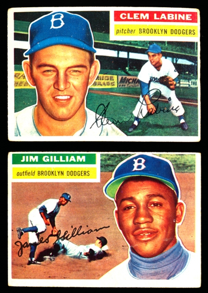 1956 Topps Bb- 2 Diff Brooklyn Dodgers