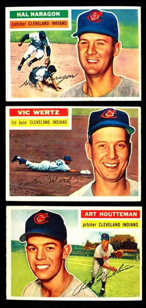1956 Topps Bb- 3 Diff Cleveland Indians