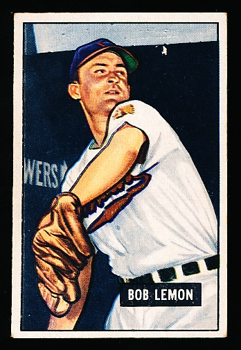 1951 Bowman Baseball- #53 Bob Lemon, Cleveland