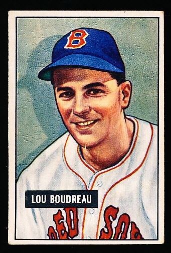 1951 Bowman Baseball- #62 Lou Boudreau, Red Sox