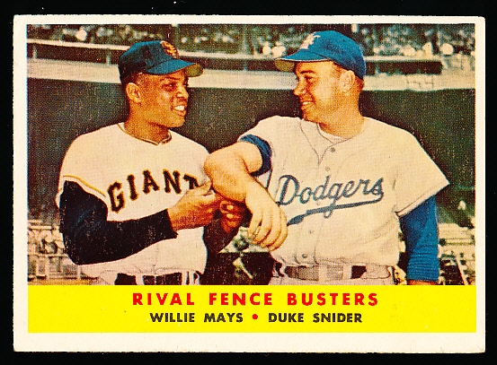 1958 Topps Baseball- #436 Willie Mays/ Duke Snider